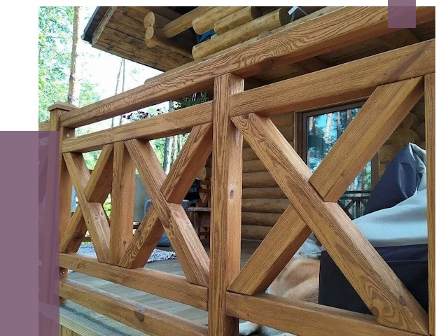 Деревянные перила под ключ в Дальнереченске от 7643 руб. 