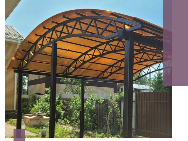 Изготовление навесов под ключ в Дальнереченске из качественных материалов