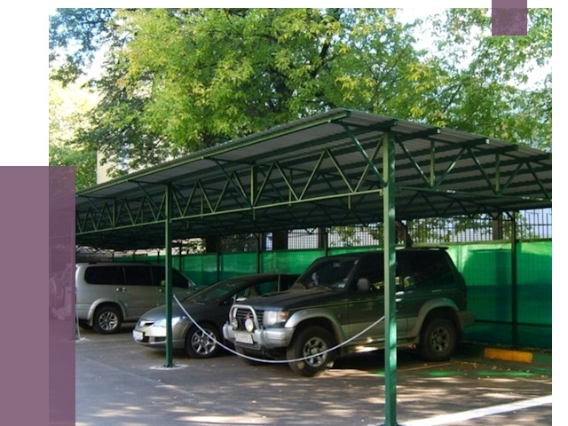 Навесы для парковки в Дальнереченске от 79992 руб. заказать | ПРОЛЁТ-Длн
