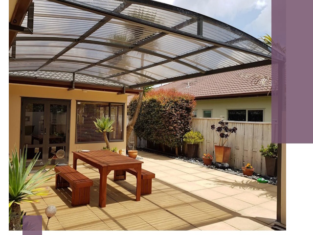 Навесы во двор под ключ в Дальнереченске — изготовление и монтаж