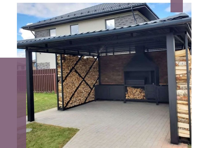 Навесы для барбекю в Дальнереченске от 12687 руб. под ключ | ПРОЛЁТ-Длн