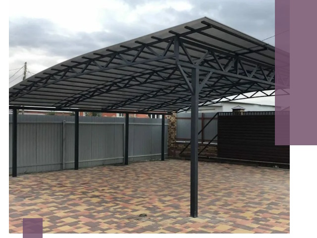 Металлические навесы под ключ в Дальнереченске — изготовление и монтаж