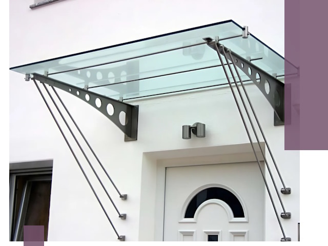 Козырьки над входом под ключ в Дальнереченске — изготовление и монтаж