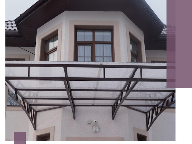 Козырьки из поликарбоната под ключ в Дальнереченске