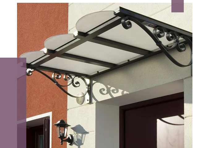 Односкатные козырьки в Дальнереченске от 8356 руб.  | ПРОЛЁТ-Длн