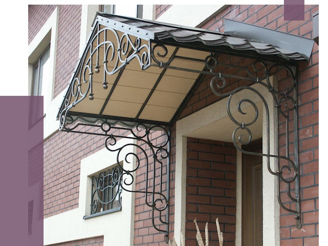 Двускатные козырьки в Дальнереченске под ключ от 12738 руб.