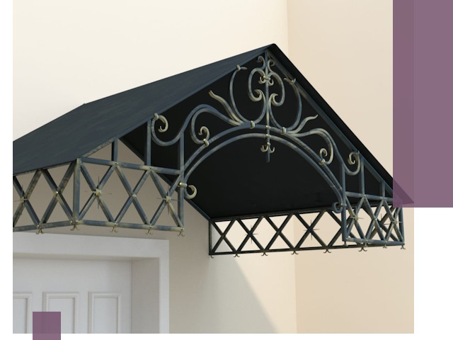 Двускатные металлические козырьки под ключ в Дальнереченске