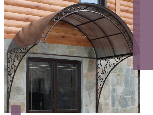 Арочные козырьки под ключ в Дальнереченске: изготовление и монтаж